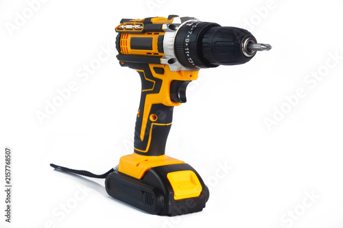 Foto Cordless screwdriver white background
