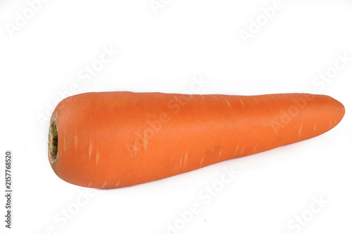fresh raw carrot on white background