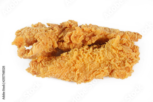 crispy chicken tenderon white background