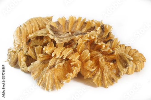 fried stingray on white background