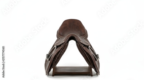 Brown Leather Horse Saddle Front View