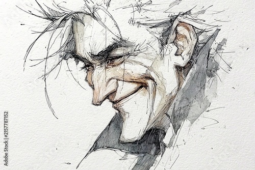 Joyful Character Expresses Happiness With a Hearty Laugh in Whimsical Sketch Generative AI