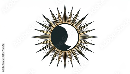 Eclipse Sun Moon Phase Symbol.