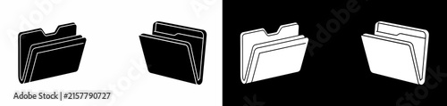 folder icons with different styles and orientations for digital design projects and user interface elements