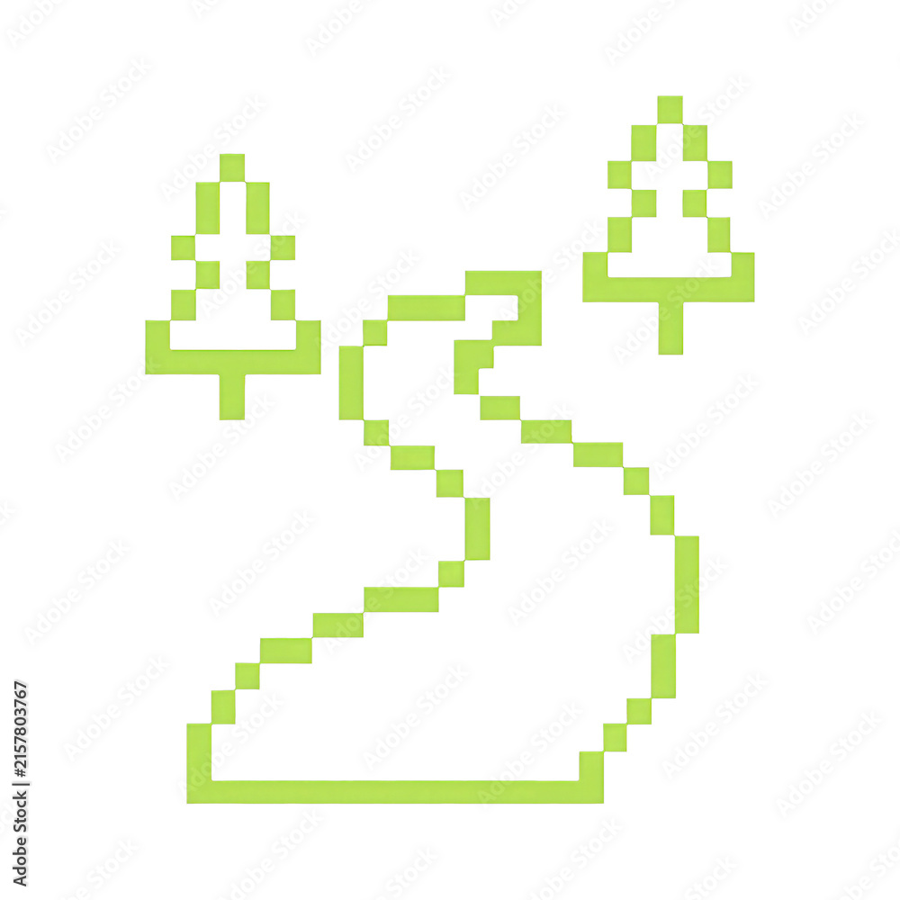 Fototapeta premium PNG Pixelated path with trees