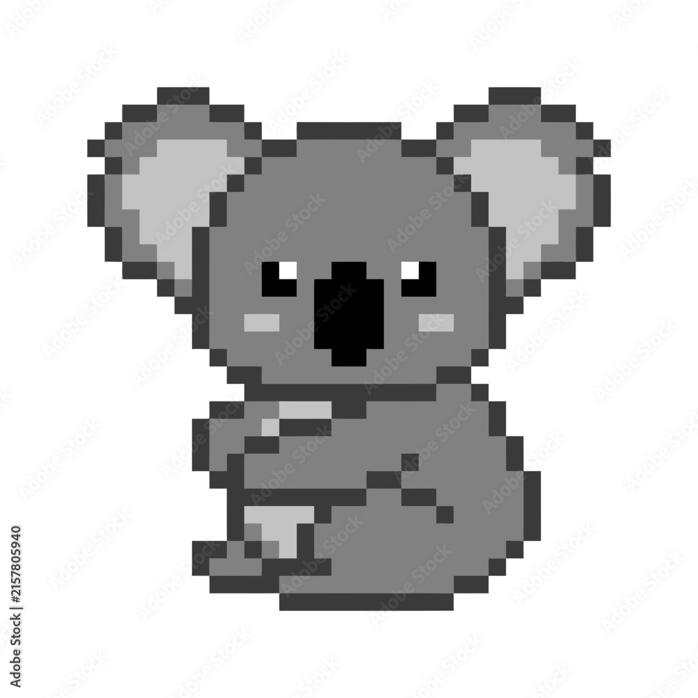 Fototapeta premium Pixel art koala bear illustration cute and simple