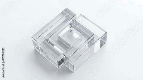 Abstract transparent glass block sculpture representing a conceptual metaphor for honesty day and the importance of clarity in professional relationships