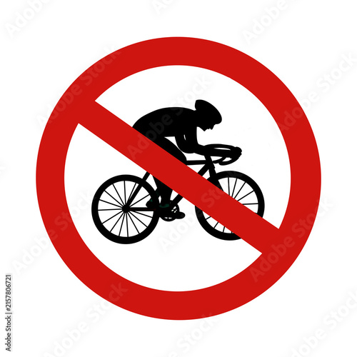 No Bicycles Allowed Road Sign