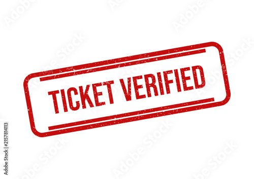 Red ticket verified grunge stamp seal