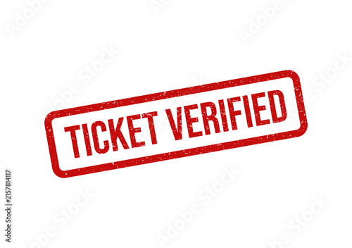 Red ticket verified rubber stamp grunge style