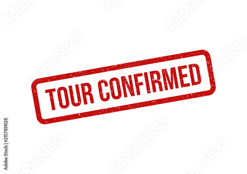 Red tour confirmed grunge rubber stamp seal