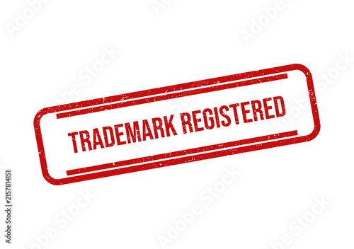 Red trademark registered rubber stamp seal icon