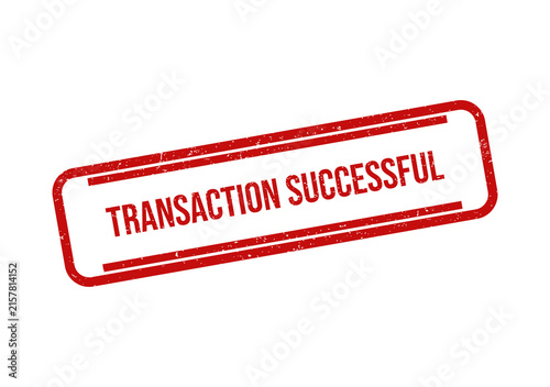 Red transaction successful rubber stamp seal