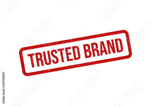 Red trusted brand rubber stamp seal