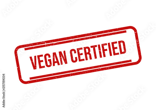 Red vegan certified stamp sign icon
