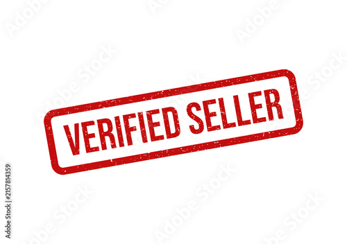 Red verified seller grunge rubber stamp seal