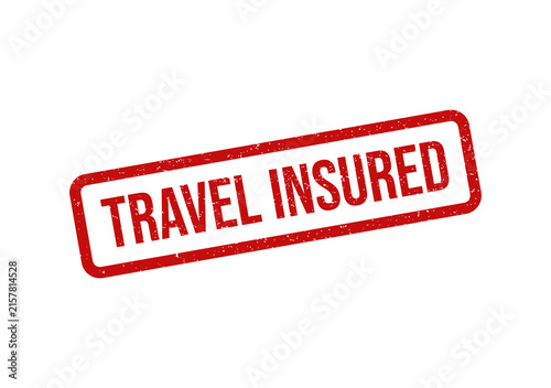Travel insured red ink rubber stamp text on document