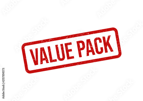Value pack rubber stamp seal in red ink
