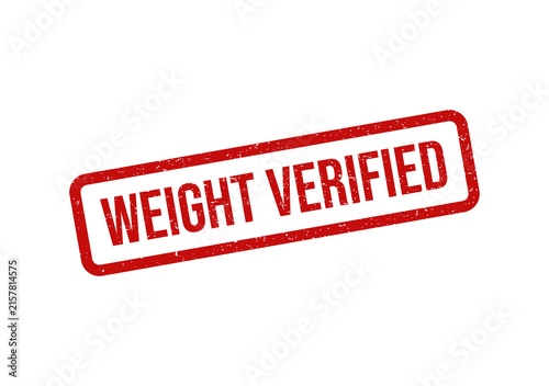 Weight verified red rubber stamp impression