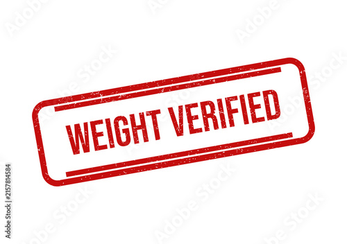 Weight verified red rubber stamp impression