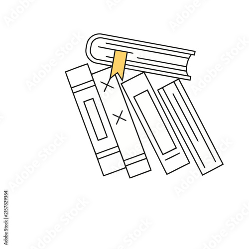 Stack of books with bookmark