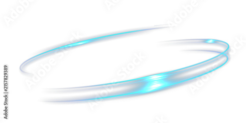 Blue Neon Curved Light Trails