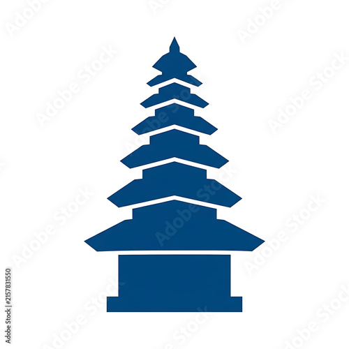 Traditional Balinese temple pagoda structure isolated on white background