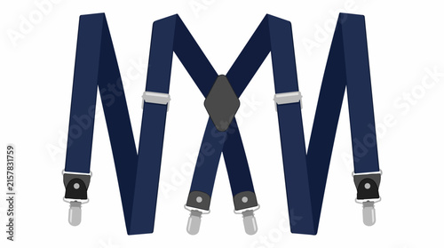 Men Fashion Navy Blue Suspenders Adjustable Braces with Silver Metal Clips for Formal Suit Pants and Groom Apparel