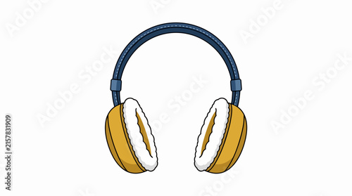 Stylish Over Ear Headphones in Blue and Yellow Colors with Soft Ear Pads for Music and Podcast Listening Experience.
