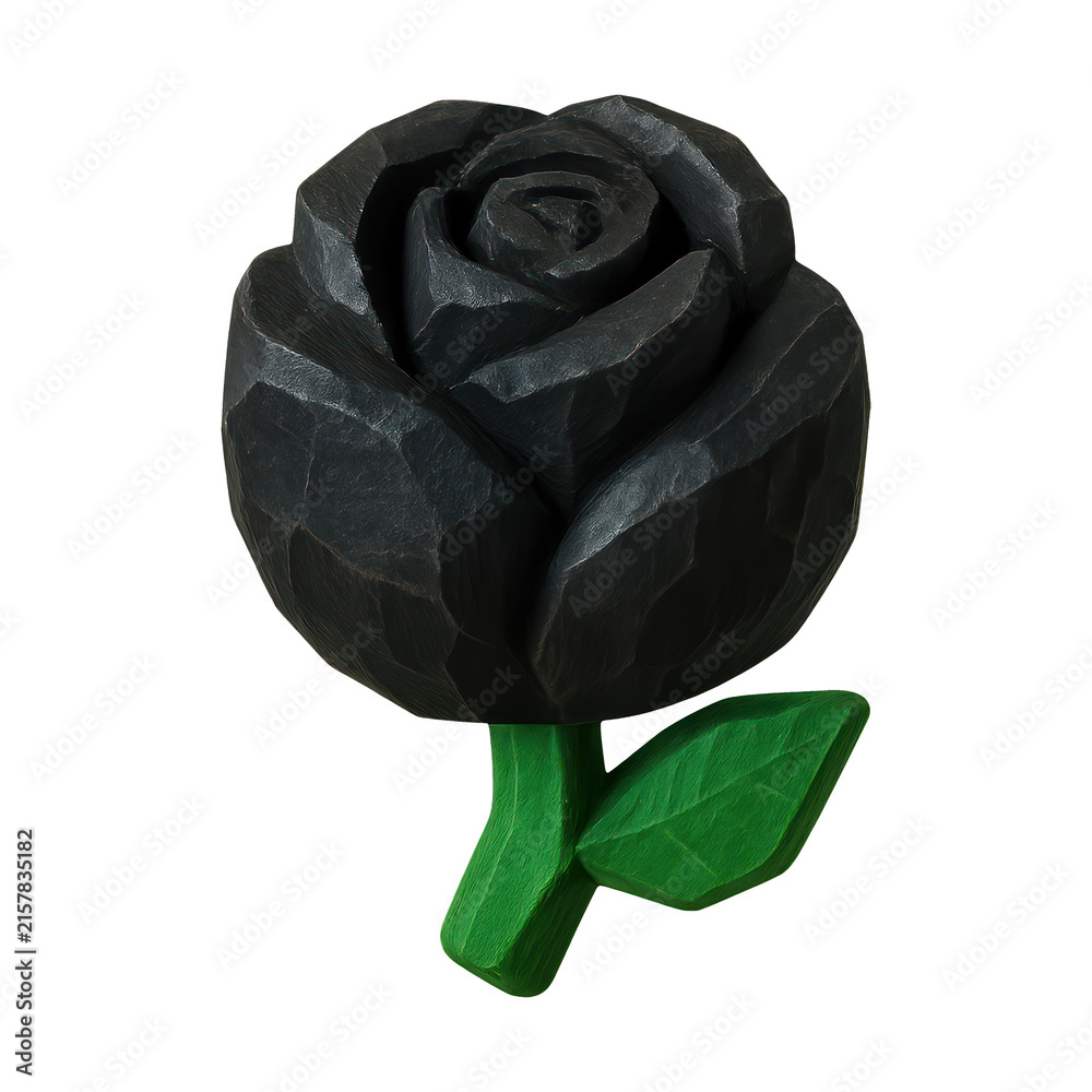 Fototapeta premium PNG Carved black rose illustration
