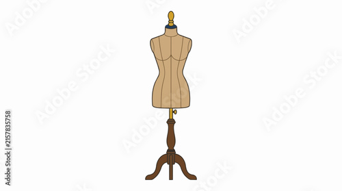 Professional Sewing Dummy Mannequin for Fashion Designers and Dressmakers Isolated on White Background