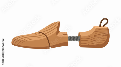 Adjustable Wooden Shoe Tree Stretcher for Premium Footwear Care and Shape Maintenance Tool Isolated on White