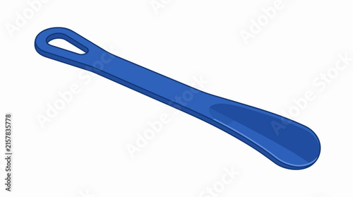 Durable Blue Plastic Shoehorn with Long Handle for Easy Shoe Access and Comfortable Footwear Assistance