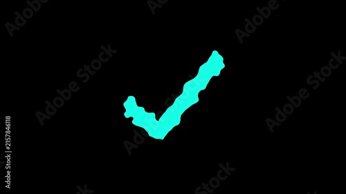 Animated check mark icon glowing motion graphic visual effect