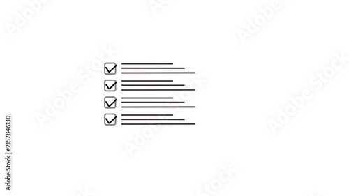Animated checklist filling up with checkmarks motion graphics video asset
