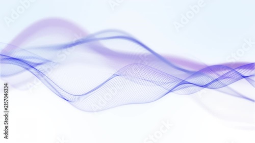 Blue and purple translucent mesh waves move gently on a light background, forming a soft abstract technology motion backdrop with clean modern style