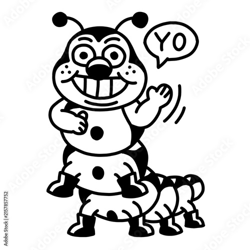Fotografie Rebellious bug saying yo with dark vector style