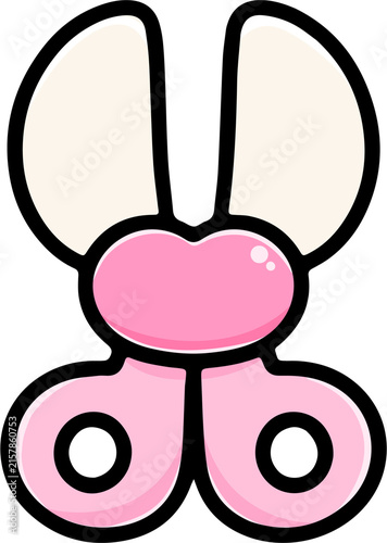 Sweet Pink Handle Scissors Cartoon Illustration