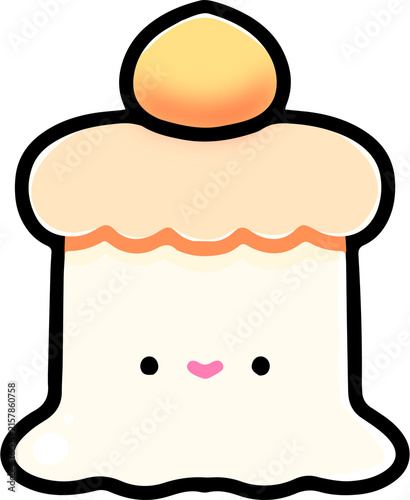 Cute Glowing Candle Cartoon Illustration Design