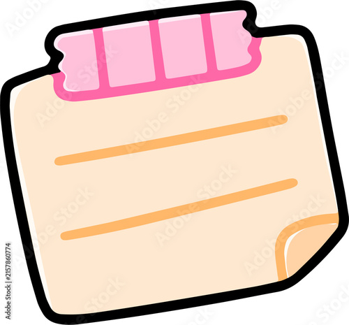 Sweet Light Yellow Sticky Note Illustration