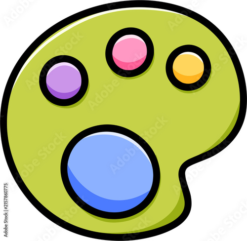 Colorful Artist Palette with Bright Paint Dots