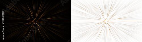 Fotografie Abstract split screen background with golden light rays radiating from a central