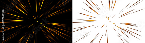 фотографія Abstract background featuring golden radial speed lines for dynamic motion effec