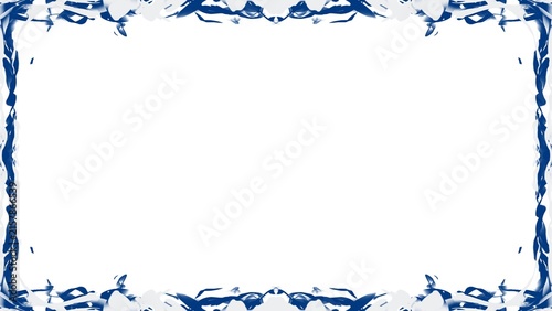 Elegant blue floral decorative frame border design.