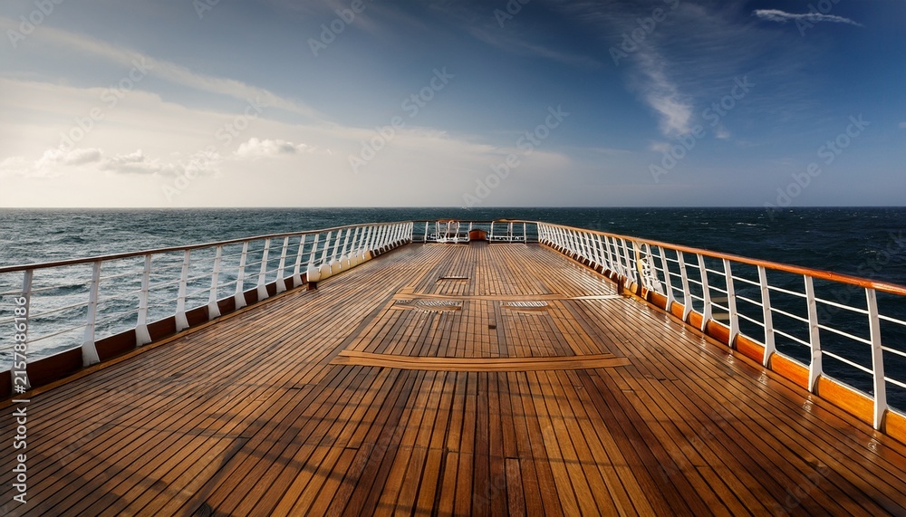 Naklejka premium empty deck on a ship