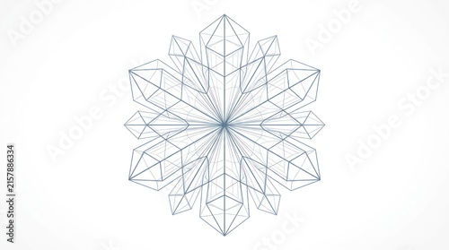 Geometric snowflake abstract crystal structure design element