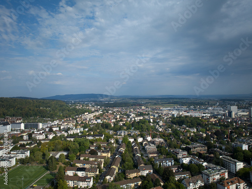 Aerial view of Swiss city of Zürich on a summer morning. Photo taken August 15th, 2026, Zurich, Switzerland.