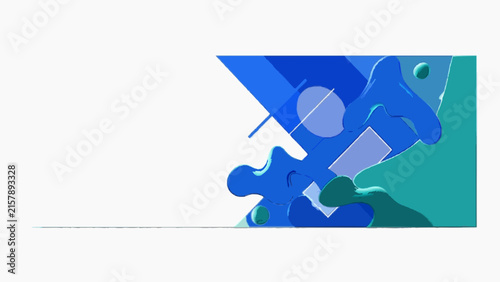 Abstract Corporate Business Banner Background with Fluid Shapes
