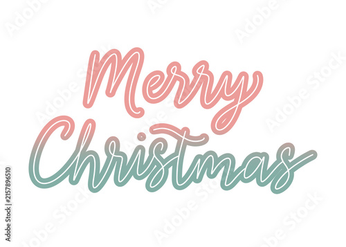Merry Christmas Pastel Typography Calligraphy Lettering Design Isolated on Transparent Background