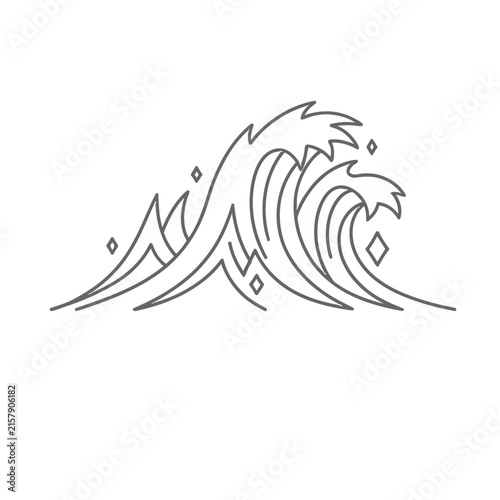 Stylized Wave Line Art